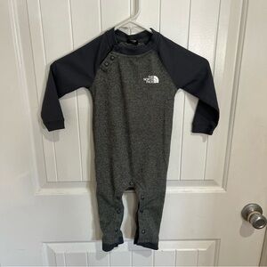 The North Face Gray Kids One Piece Waffle Knit Romper 12-18 Mo NWOT